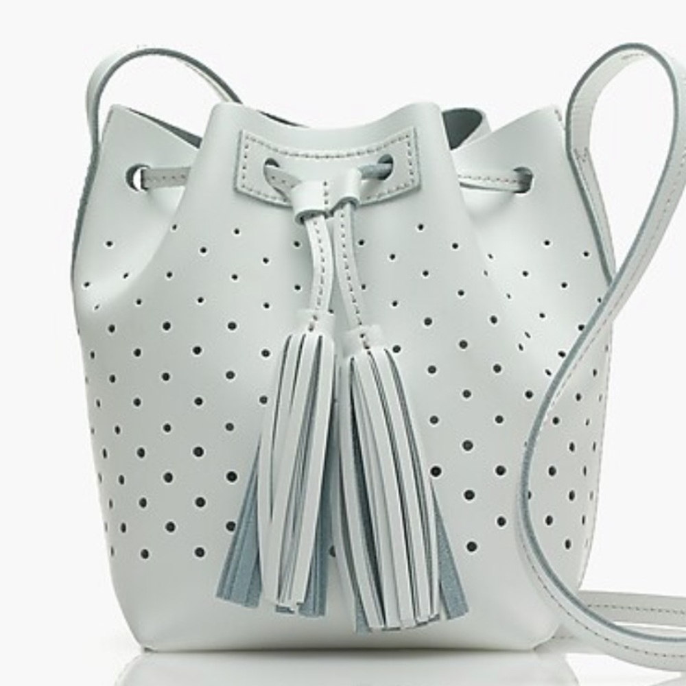 J.Crew MINI BUCKET BAG IN PERFORATED LEATHER